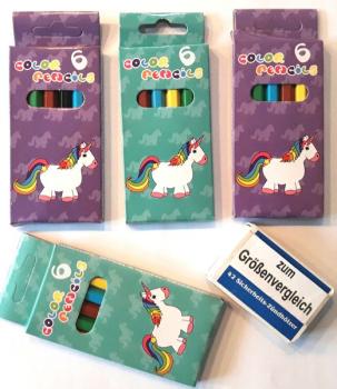 6 Buntstifte mit Einhorn-Motiv