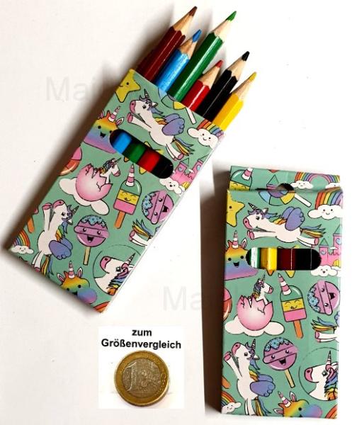 6 Buntstifte mit Einhorn-Motiven